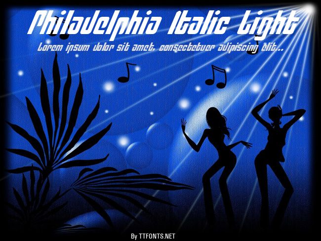 Philadelphia Italic Light example